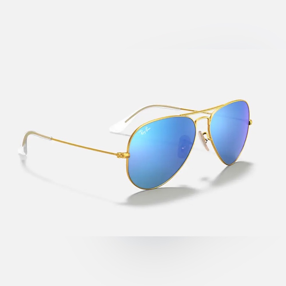 New w/case never worn RayBan Aviator Flash Lenses MODEL CODE RB3025 112/17 55-14